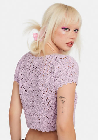 Lavender Collective Mood Crochet Crop Top