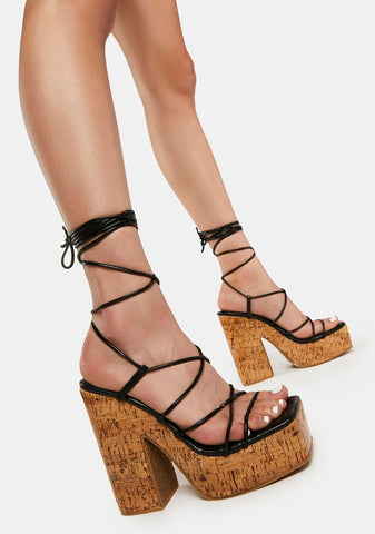 Elliette Cork Platform Heels