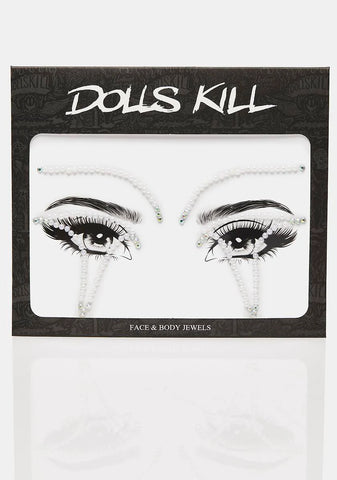 Holo Stares Pearl & Rhinestone Face Gems