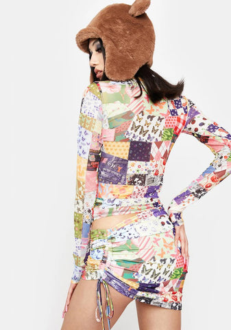 Patchwork Mini Skirt