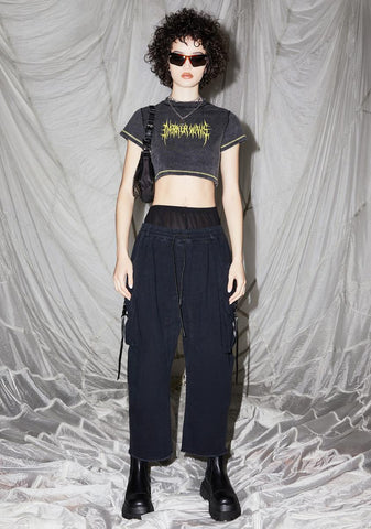 Reverb Neon Logo Washed Crop Tee