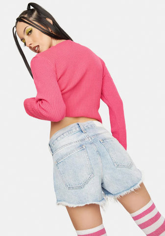 Nelson Light Wash Gigi Distressed Shorts