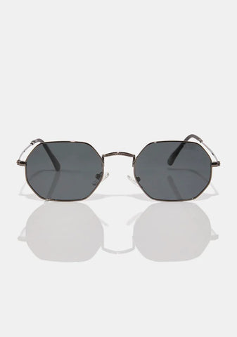 Jones Gunmetal Oval Sunglasses