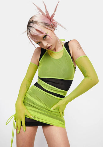 Sides 2 The Story Mesh Mini Dress