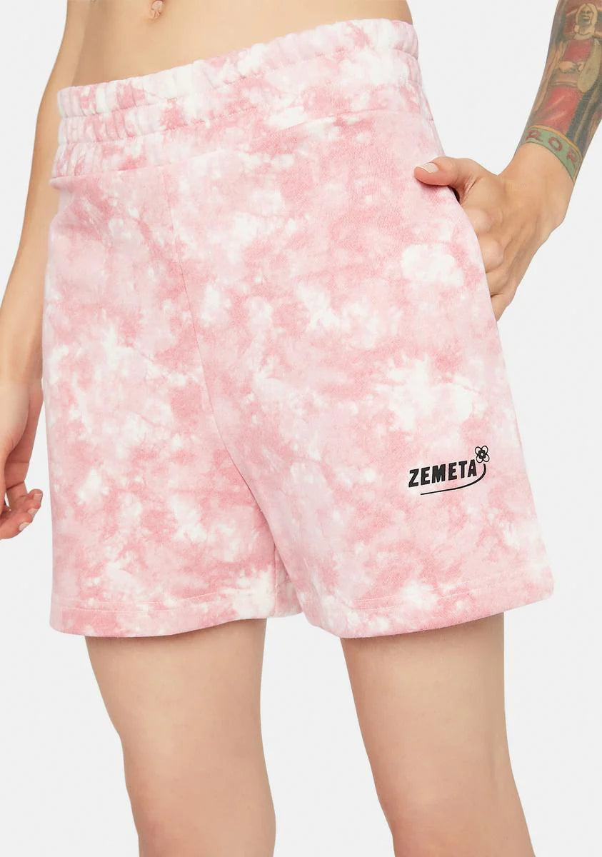 Pink Tie Dye Sweats Shorts