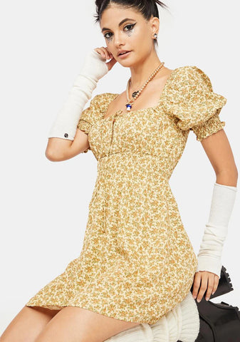 Washed Ditsy Poleze Mini Dress