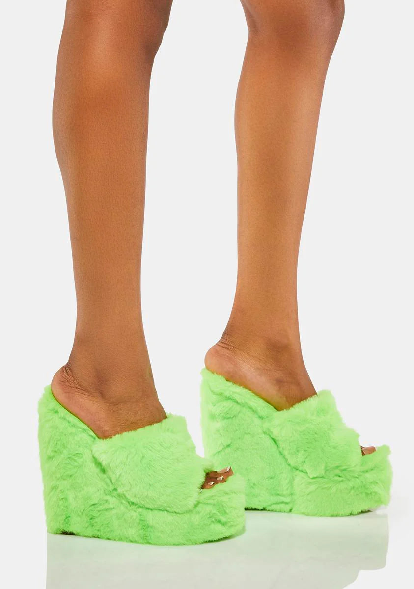 Green Sloane Wedge Heels