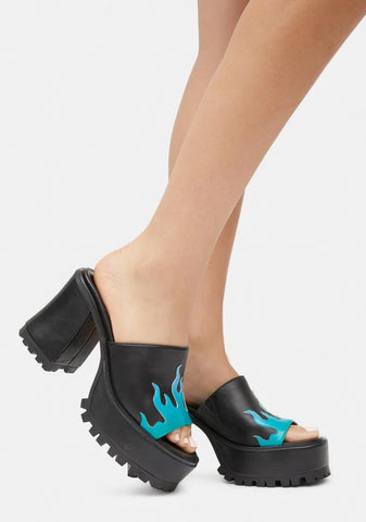 Alley Oop Platform Slide Sandals