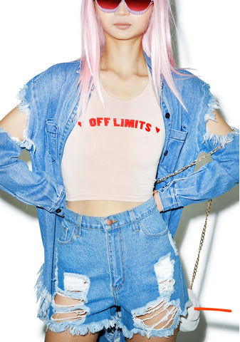 Tattered Denim Shorts