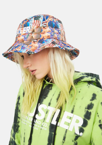 x Hustler Print Original Bucket Hat