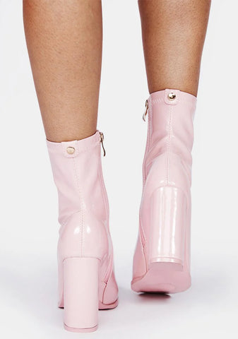Pink Dillan Patent Booties