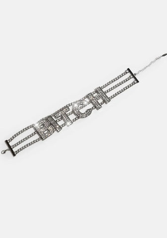 Speak My Piece Rhinestone Choker