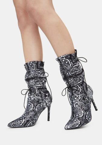 Night Money Making Madness Bandana Print Booties