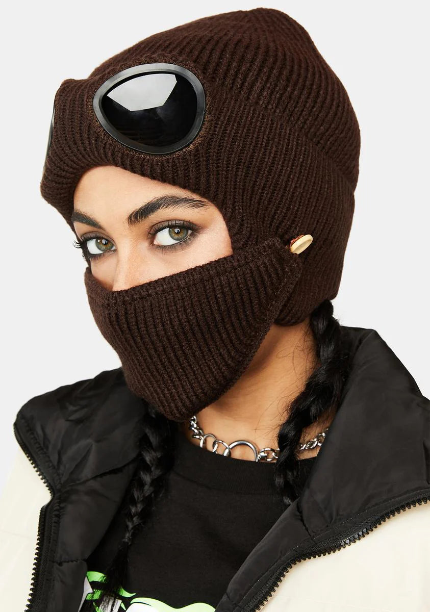 Atmosphere Beanie With Face Mask And Goggles