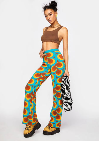 Teal Multi Wide Leg Pants