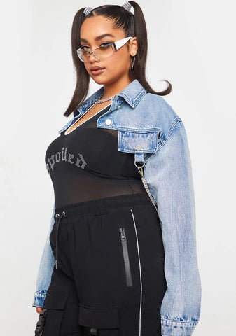 Plus Break The Ice Denim Shrug Jacket
