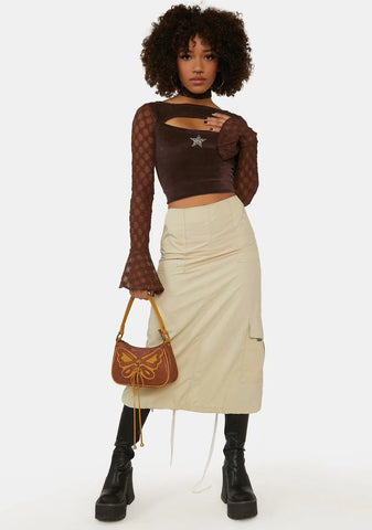 Y2k Long Cargo Skirt