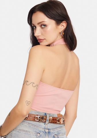 Do The Honors High Neck Halter Top