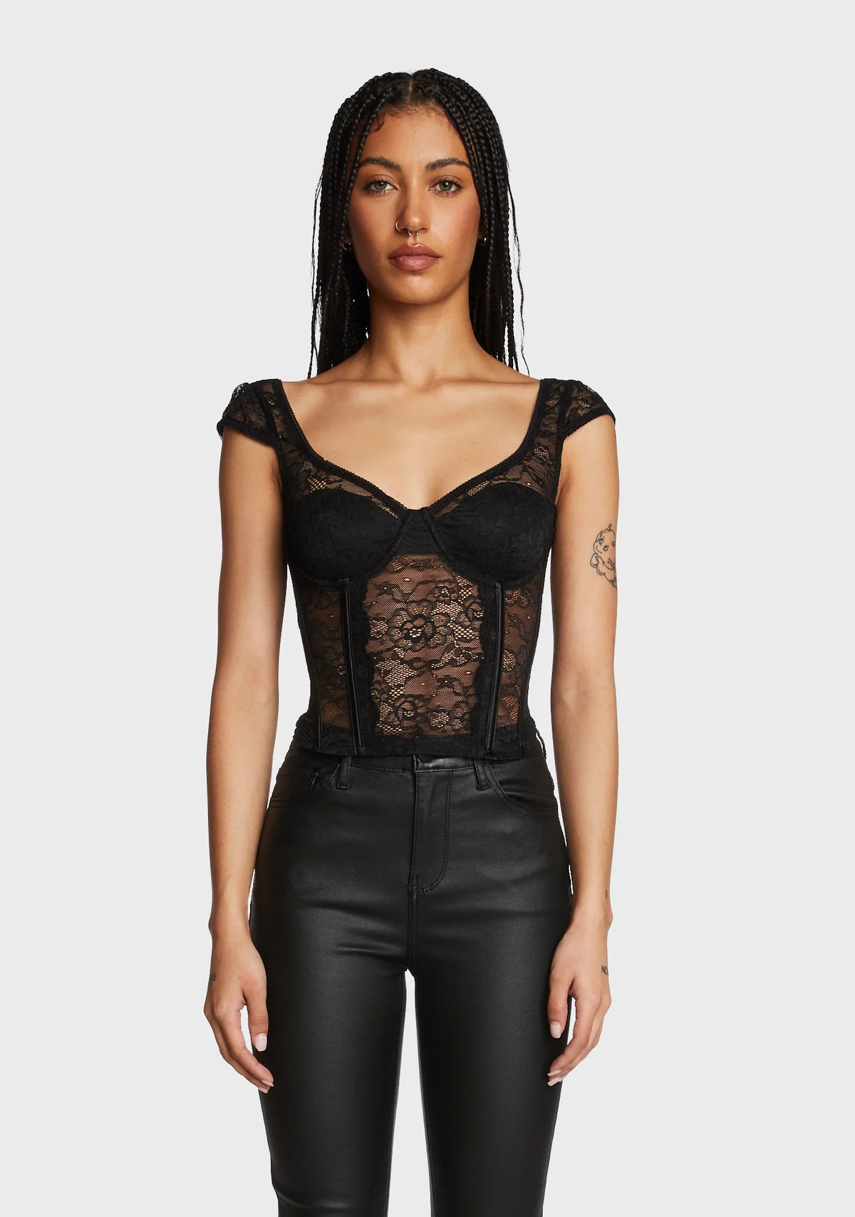 Rita Lace Corset - Black
