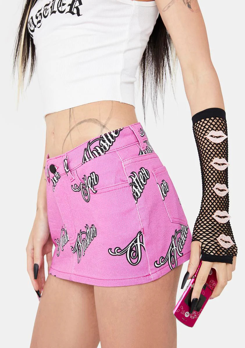 Racy Fetish Denim Mini Skirt