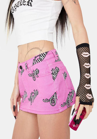 Racy Fetish Denim Mini Skirt