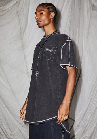 Reverb Unisex Contrast Stitch Pocket Tee