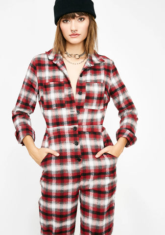 Cozy Daze Plaid Jumpsuit