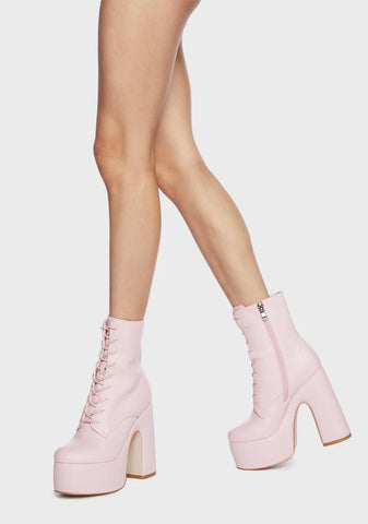 Pink Adelyn Platform Boots