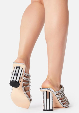 Silver Tendence Block Heels