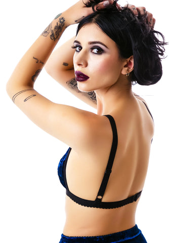 Velvet Triangle Bralette Bikini Top