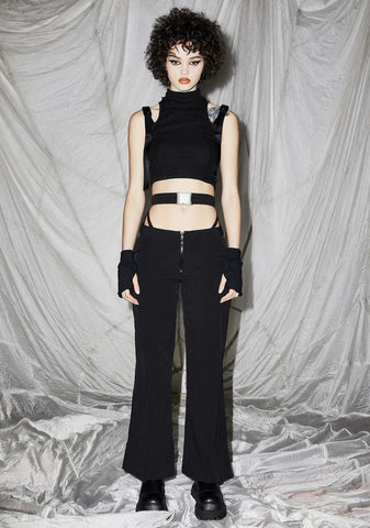 Reverb Cutout Windbreaker Flare Pants