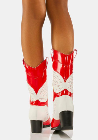 Red Howdy Cowboy Boots