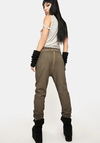 Atmosphere Unisex Washed Brown Joggers