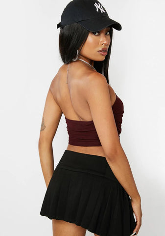 Chocolate Glam Getter Mesh Corset Top