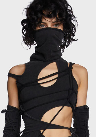 Modulation Strappy Cut Out Dress - Charcoal