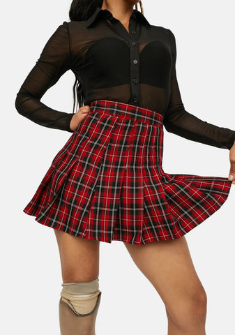 Rock Your World Plaid Pleated Skirt