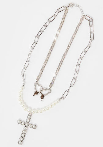 Cross My Heart Layered Necklace