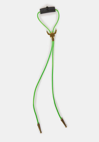 Green Light Up Bolo Tie