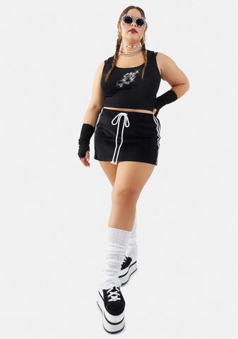 Plus Bite The Dust Rhinestone Crop Tank