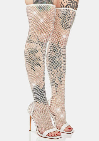 Scorpius Diamante Thigh-High Heels