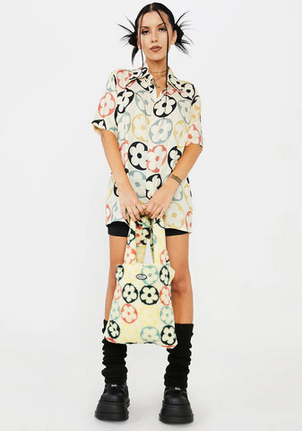 Petals Square Sherpa Tote Bag