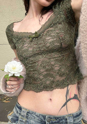 Woodland Wishes Lace Top - Green