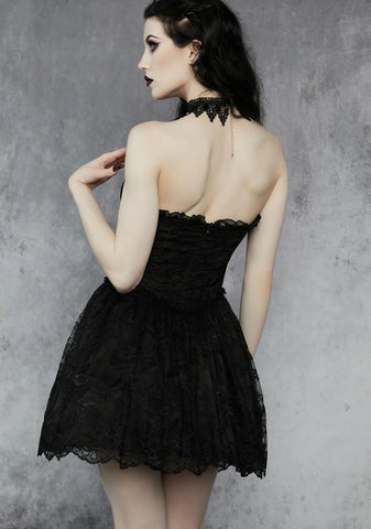 Night Take Caution Lace Mini Dress