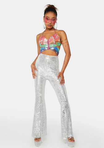 Steel Thank U Next Sequin Flare Pants