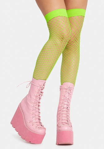 Atomic Deadly Kisses Fishnet Thigh Highs