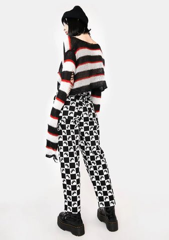 Bat Checkered Goth Pants