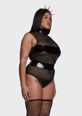 Plus Banned Behavior Vinyl Bodysuit