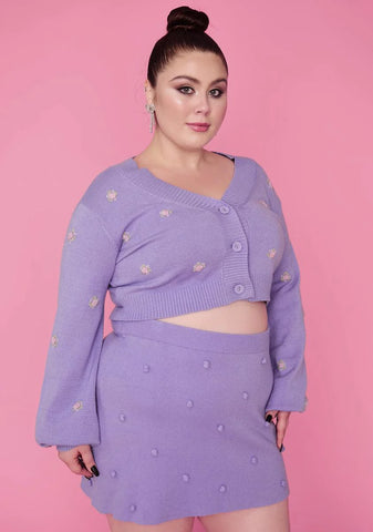 Plus After The Show Rosette Crop Cardigan