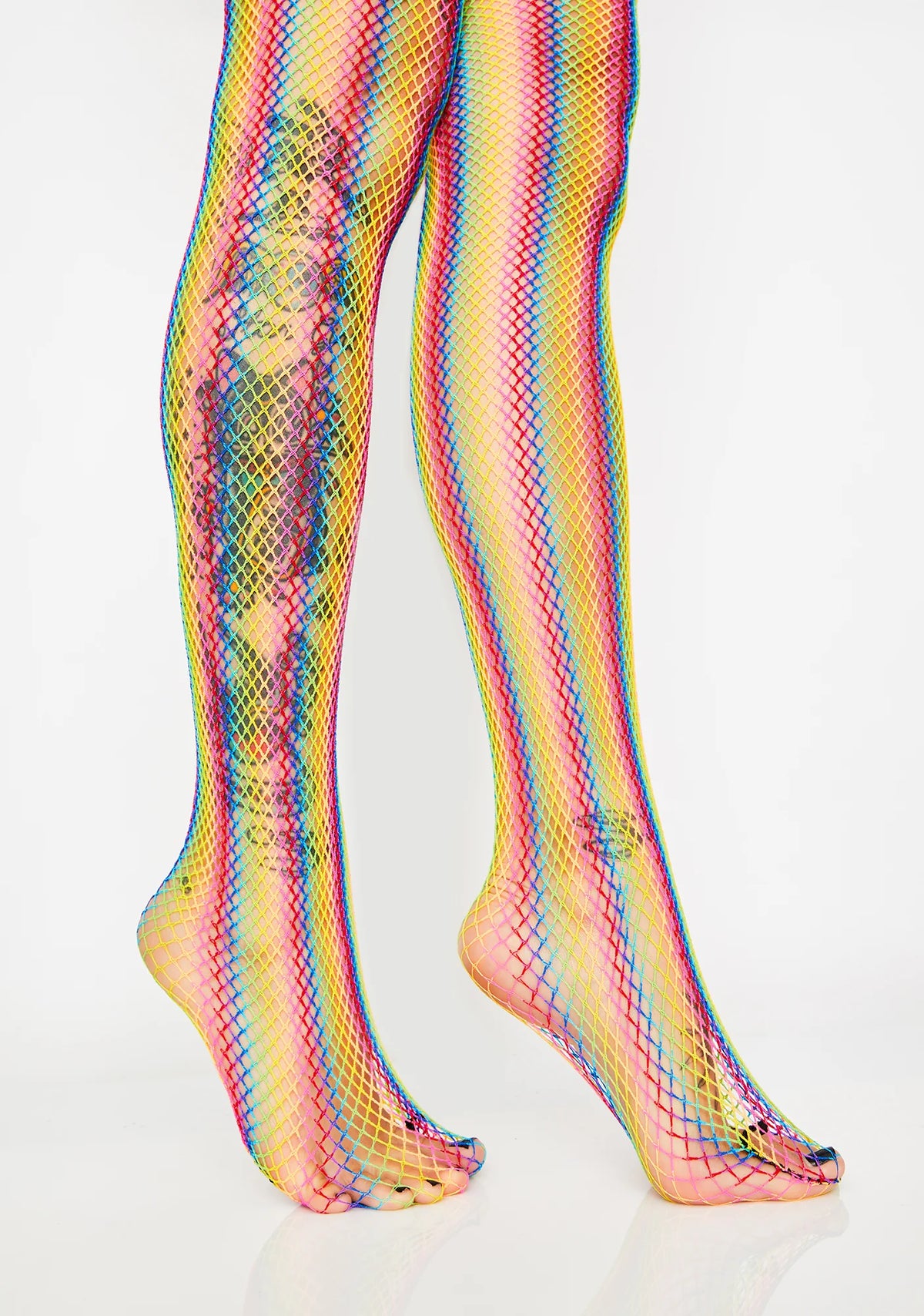 Wild For The Night Rainbow Fishnet Tights