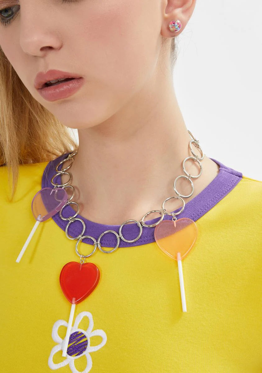 Sweet To Eat Lollipop Necklace
